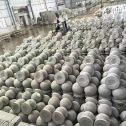 丽江芝麻白圆球 石球 挡车球
