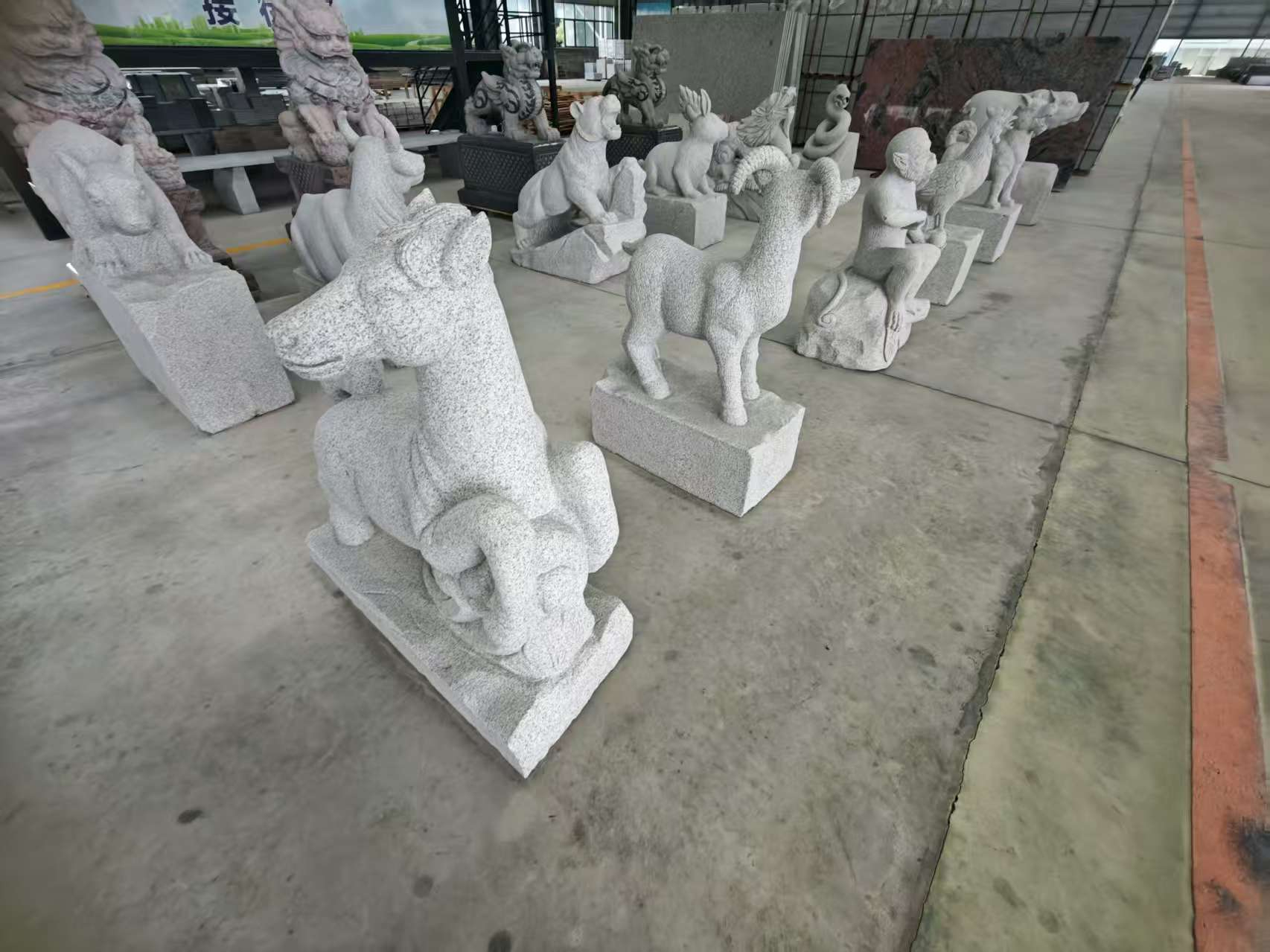 丽江芝麻白雕刻 十二生肖 异形雕刻