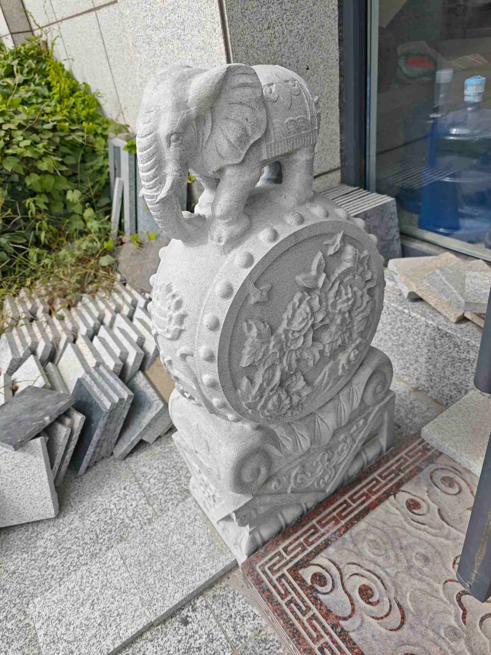 丽江芝麻白抱鼓石 庭院抱鼓石