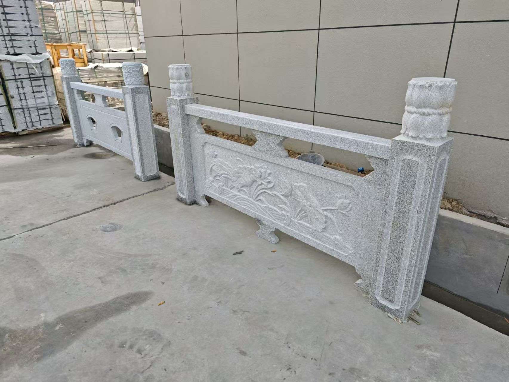 丽江芝麻白河道栏杆 石材栏杆