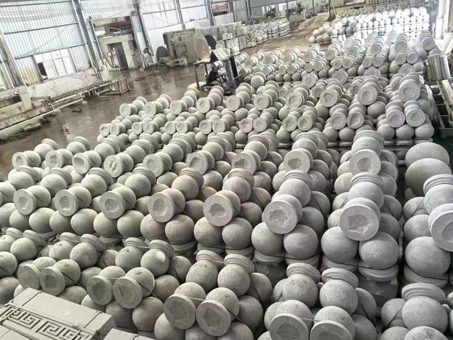 丽江芝麻白圆球 石球 挡车球